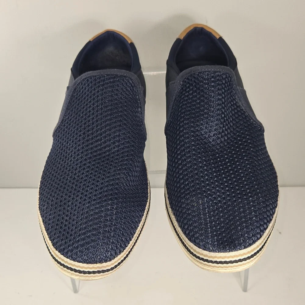 Aldo Mens Navy Blue Mesh Slip On Loafers Size 10 Casual Espadrille Sneakers AC93